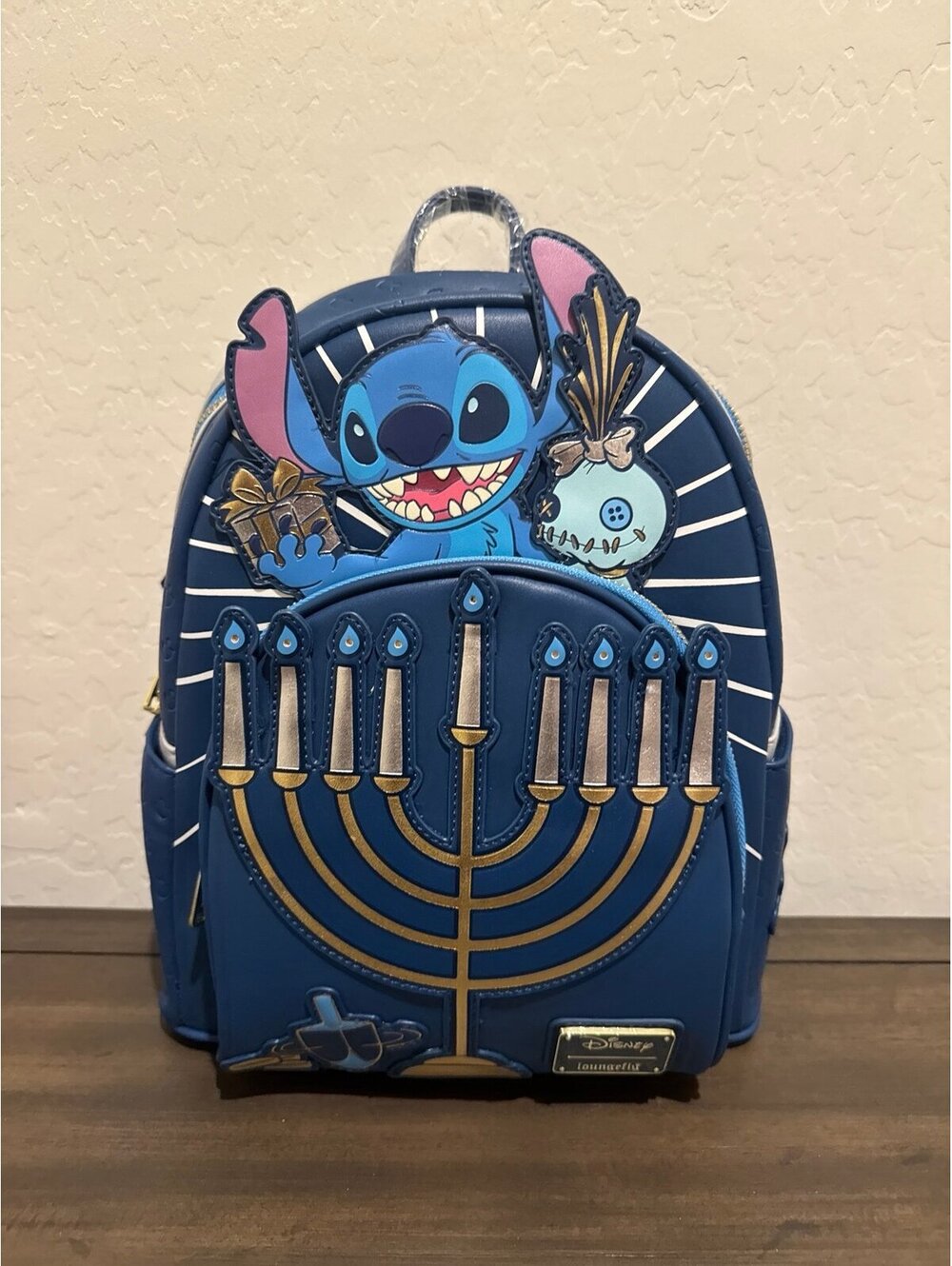 Loungefly Disney Stitch & Scrump Menorah Light-up Backpack NWT